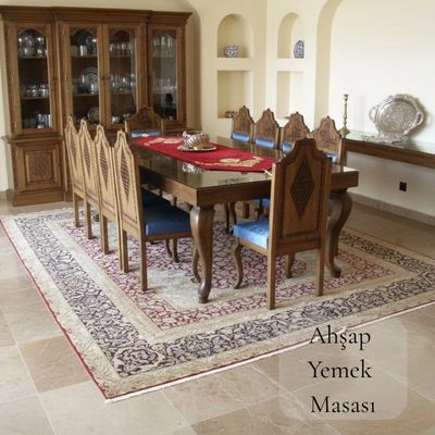 Ahşap Oymalı Yemek Masası