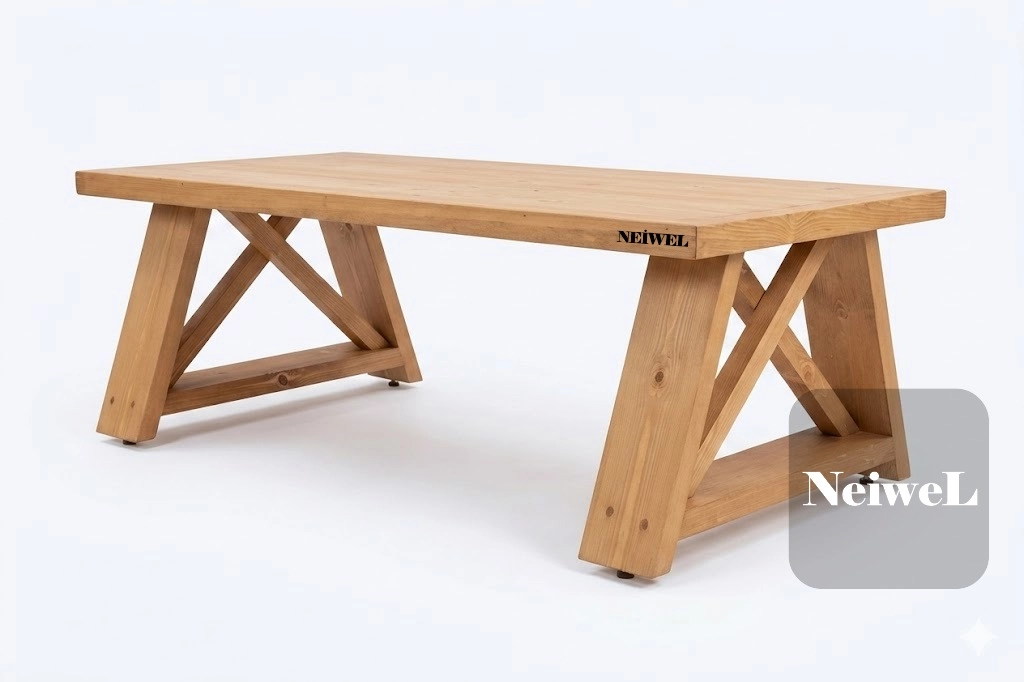 Neiwel Garden Liaz X Doğal Ahşap Bahçe Sehpa