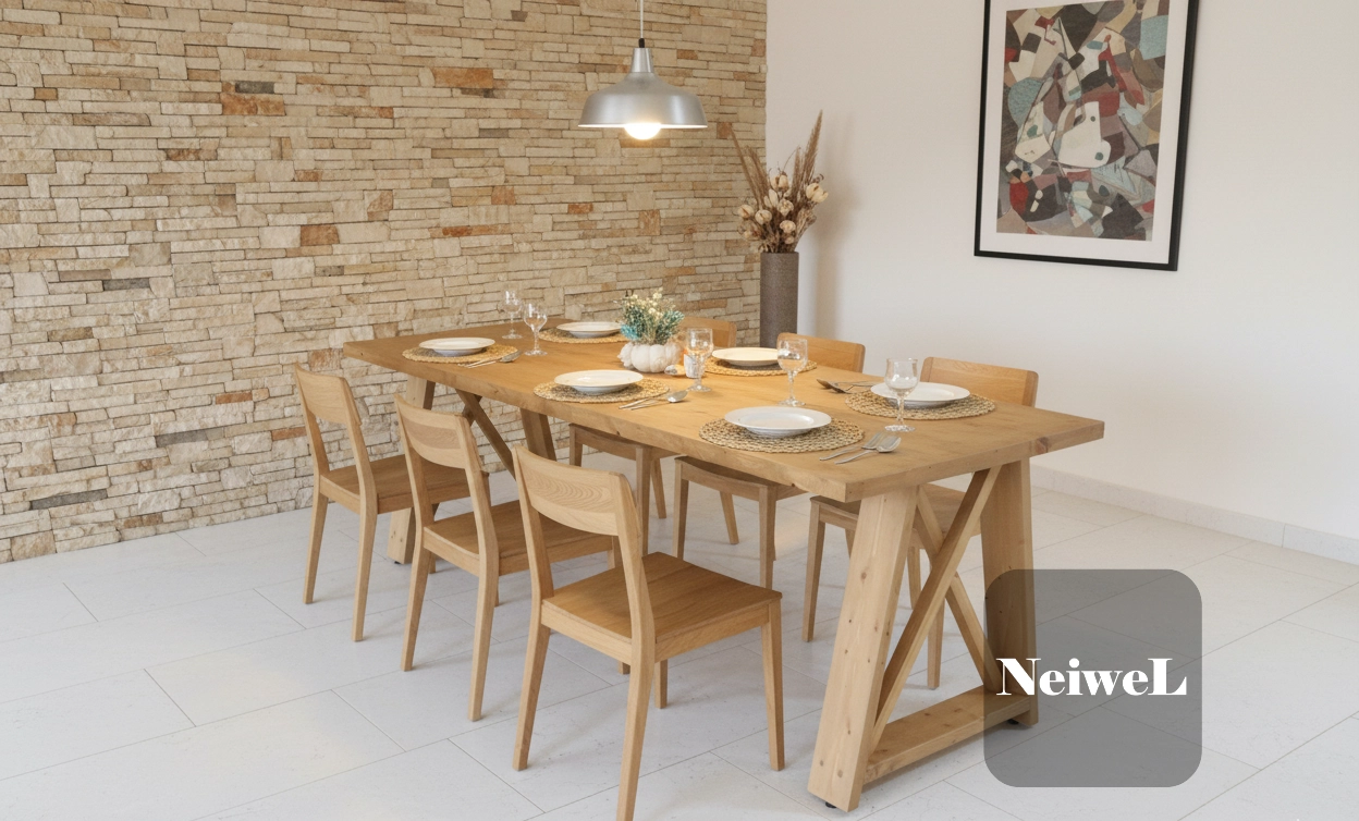 Neiwel İvea Doğal Ahşap Yemek Masası