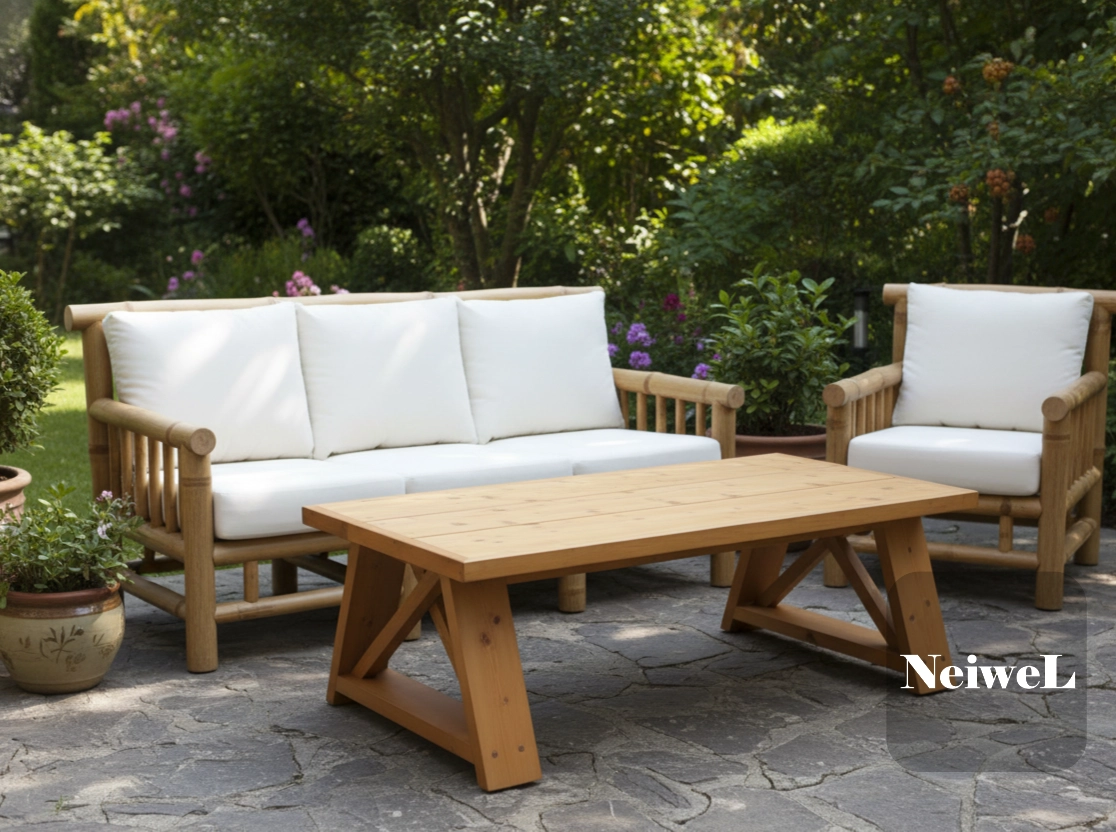 Neiwel Garden Liaz X Doğal Ahşap Bahçe Sehpa