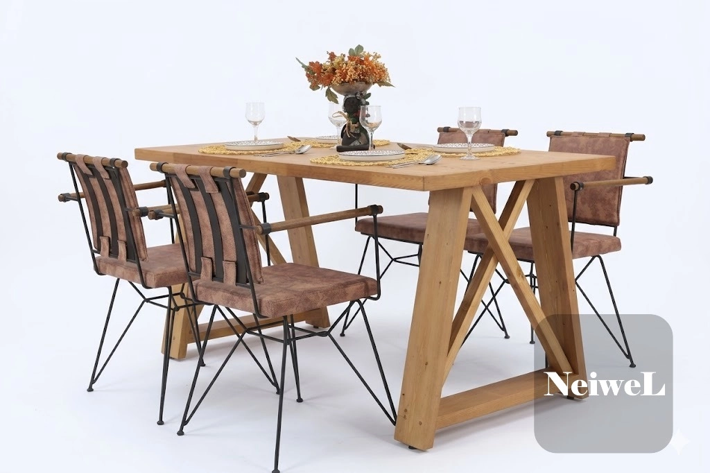 Neiwel Garden Mare Doğal Ahşap Bahçe Masa