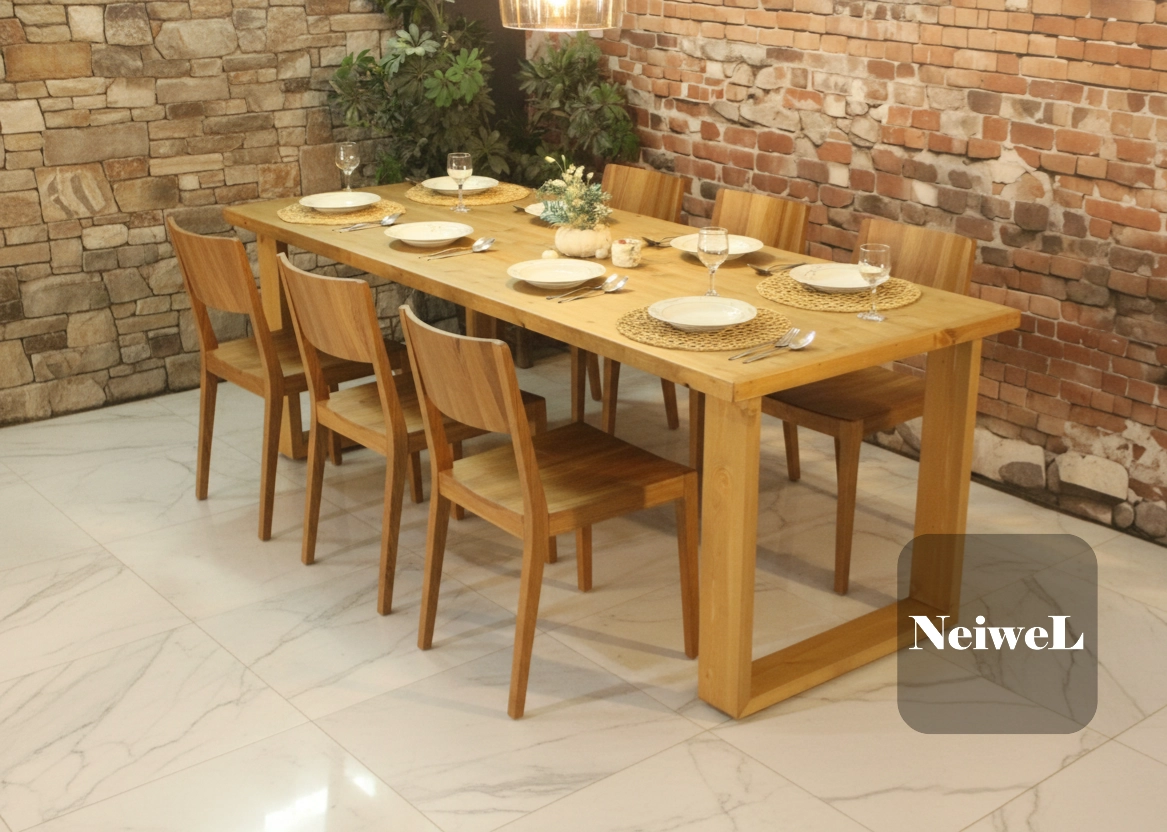 Neiwel Doer Doğal Ahşap Yemek Masası