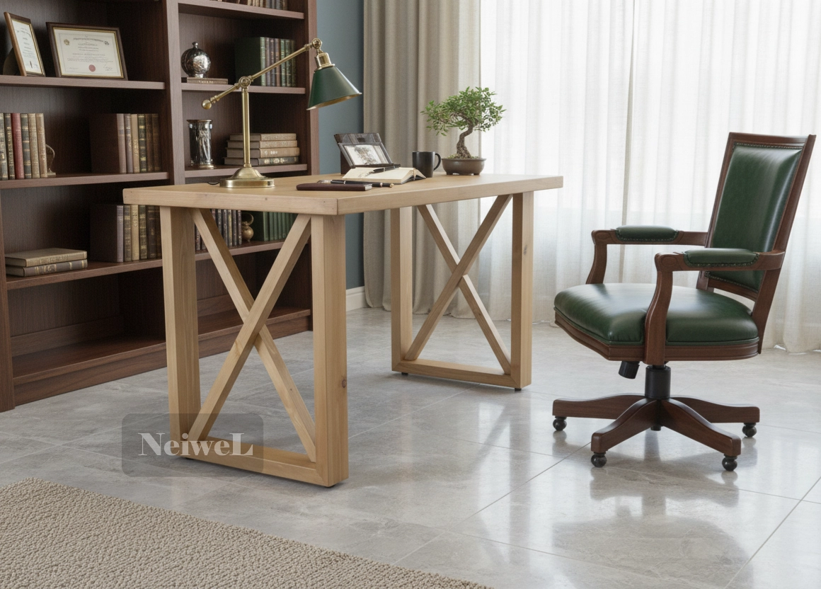 Neiwel Loel Doğal Ahşap Çalışma Masası