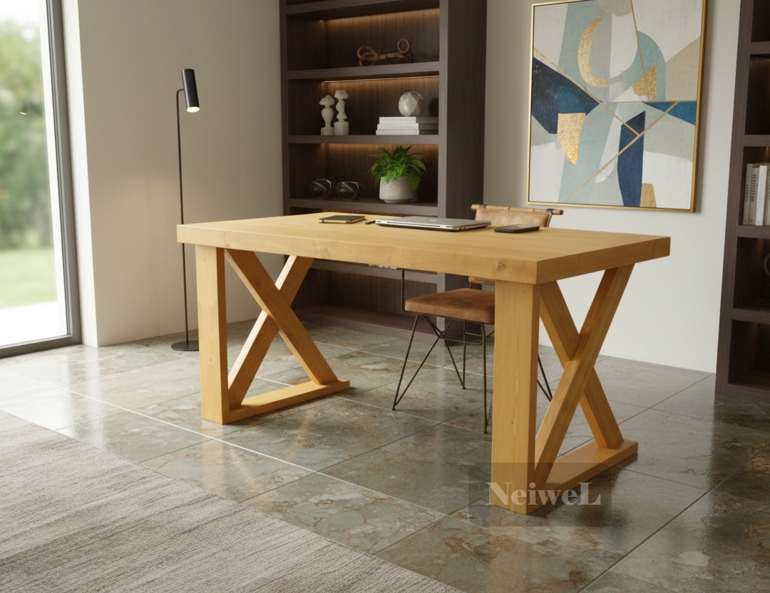 Neiwel Wood Doğal Ahşap Çalışma Masası