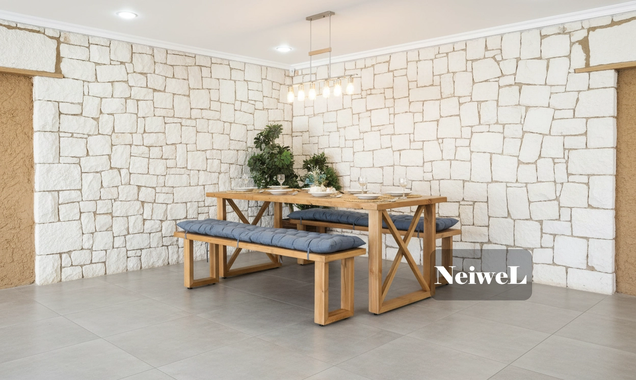 Neiwel Move Doğal Ahşap Banklı Yemek Masası Takımı
