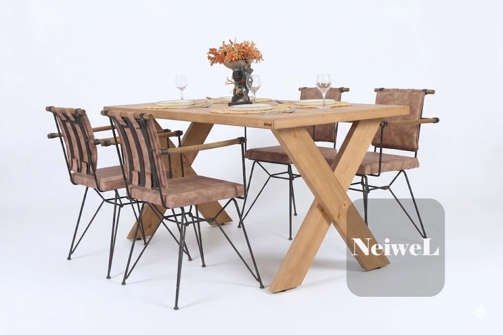 Neiwel Garden Aksa Doğal Ahşap Bahçe Masa