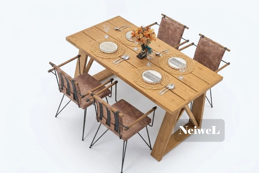 Neiwel Garden Mare Doğal Ahşap Bahçe Masa