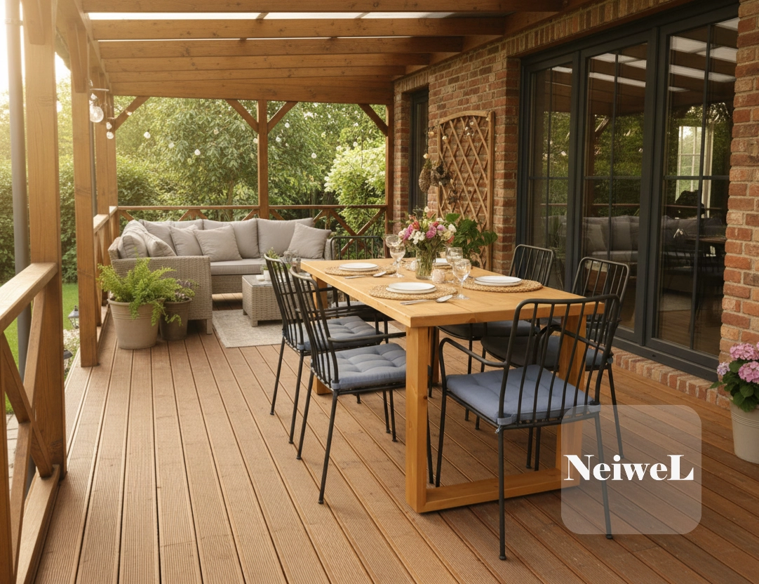 Neiwel Garden Avex Doğal Ahşap Bahçe Masa