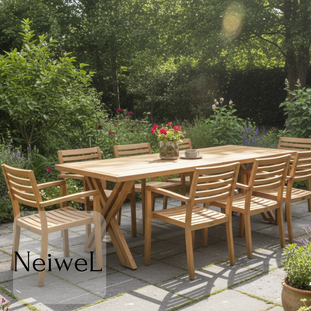 Neiwel Garden Sean Doğal Ahşap Bahçe Masa