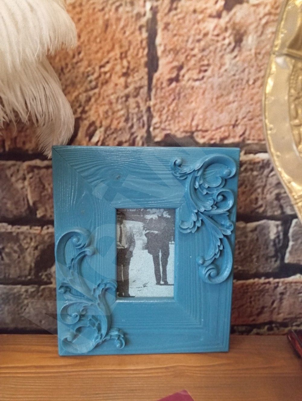 Neiwel Vintage Ahşap Mavi Resim Çerçevesi