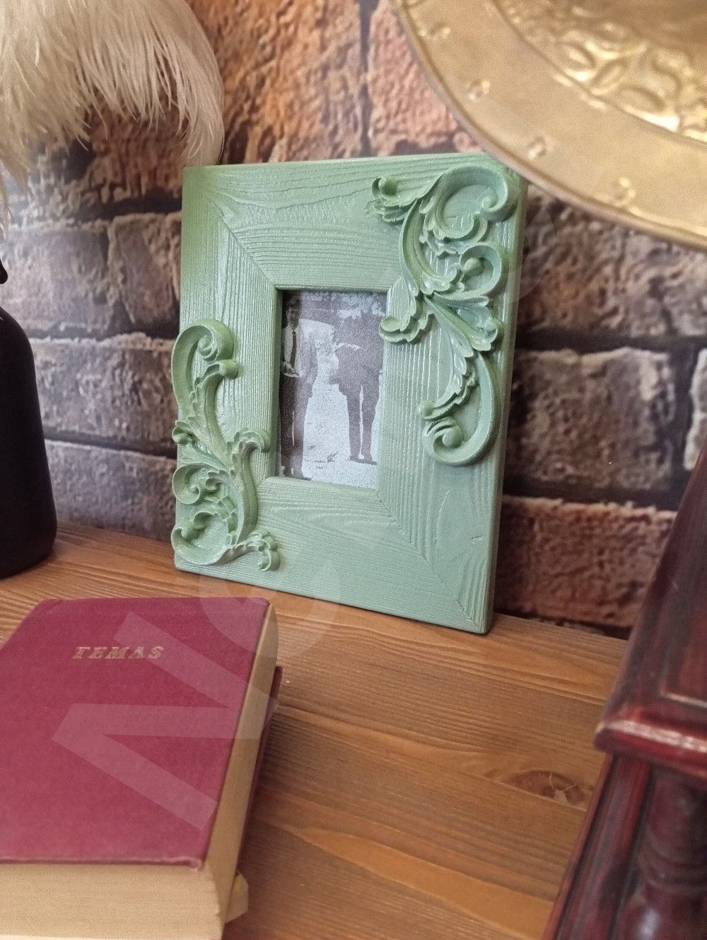 Neiwel Vintage Ahşap Yeşil Renk Resim Çerçevesi