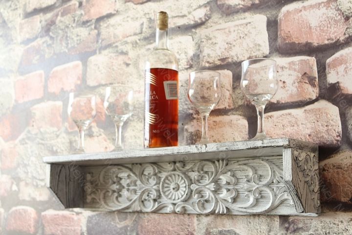 Neiwel Vintage Doa Eskitme Beyaz Bar Raf