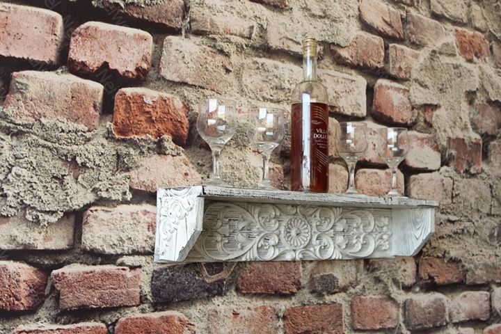 Neiwel Vintage Doa Eskitme Beyaz Bar Raf
