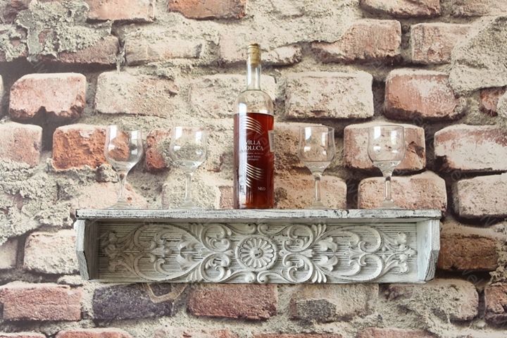 Neiwel Vintage Doa Eskitme Beyaz Bar Raf
