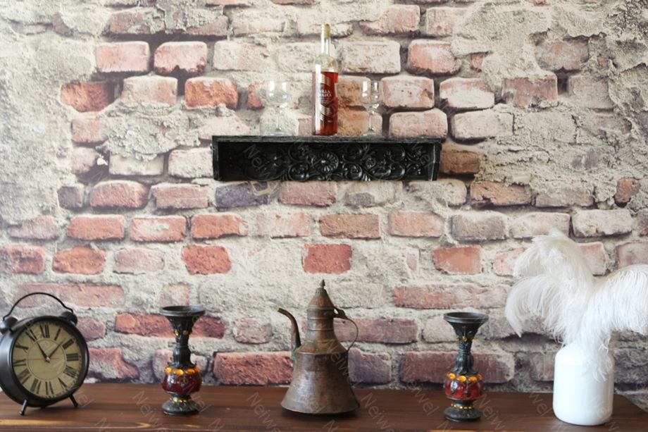 Neiwel Vintage Doa Eskitme Siyah Bar Raf