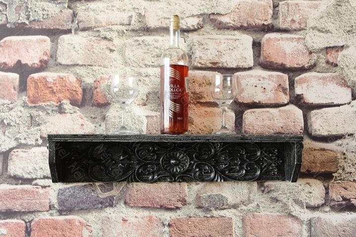 Neiwel Vintage Doa Eskitme Siyah Bar Raf