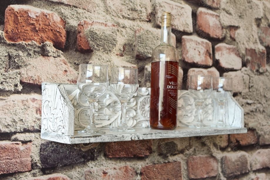 Neiwel Vintage Doa Wel Eskitme Beyaz Bar Raf