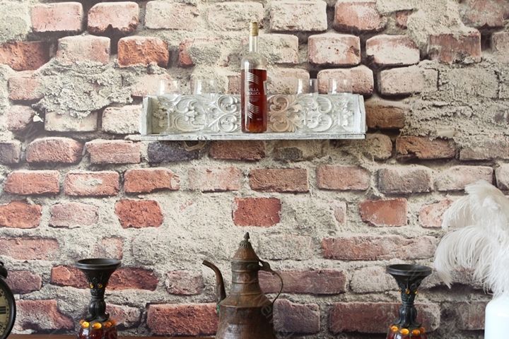 Neiwel Vintage Doa Wel Eskitme Beyaz Bar Raf