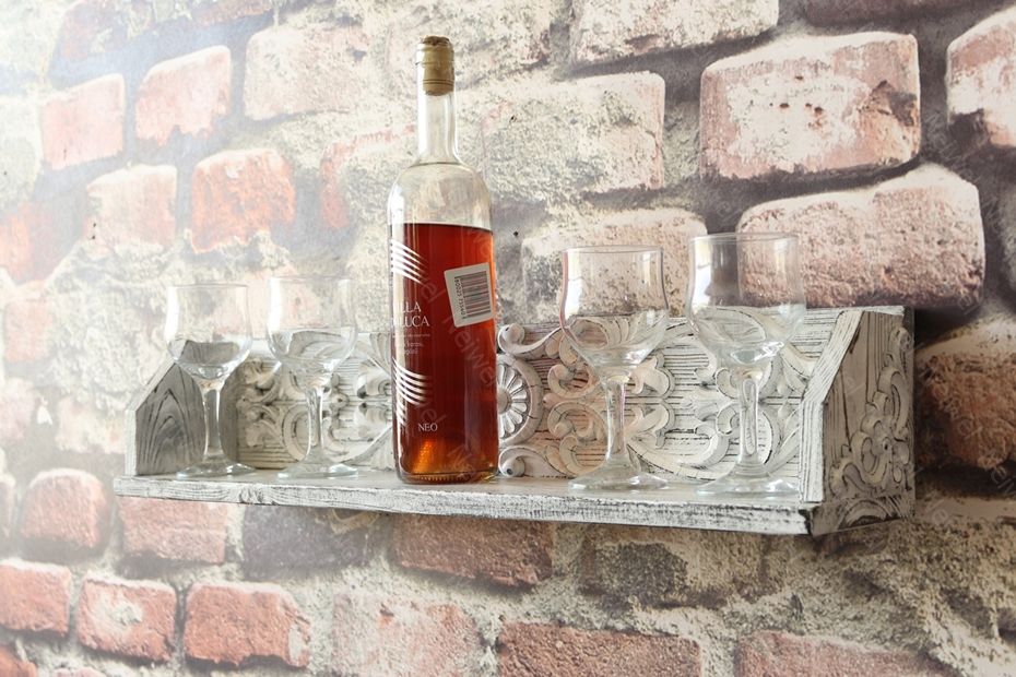 Neiwel Vintage Doa Wel Eskitme Beyaz Bar Raf