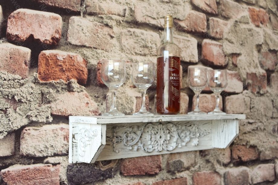 Neiwel Vintage Duen Eskitme Beyaz Bar Raf