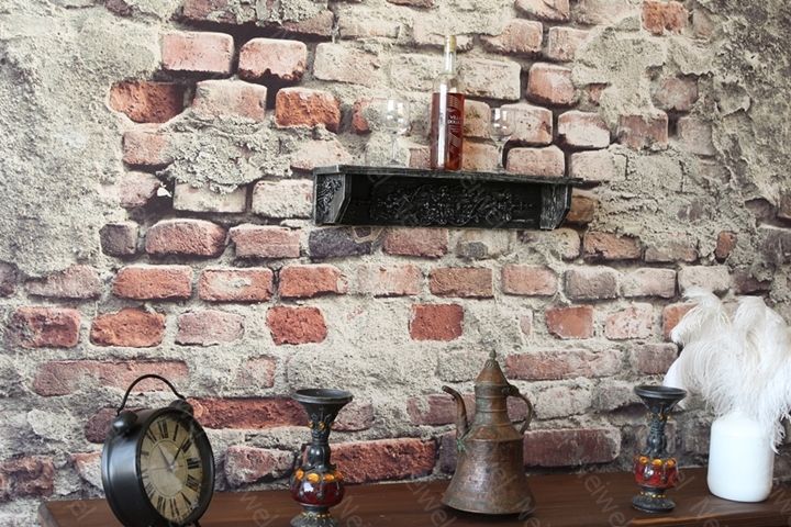 Neiwel Vintage Duen Eskitme Siyah Bar Raf