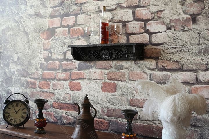 Neiwel Vintage Duen Eskitme Siyah Bar Raf