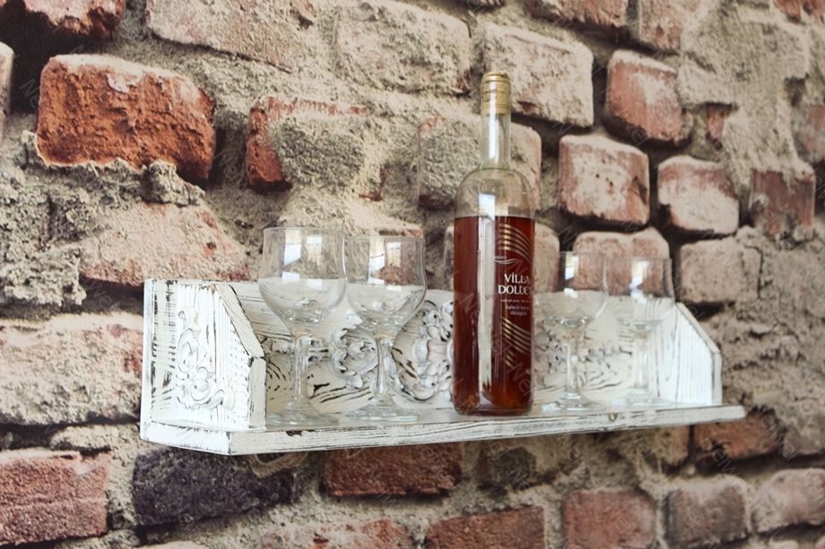 Neiwel Vintage Duen Nio Eskitme Beyaz Bar Raf