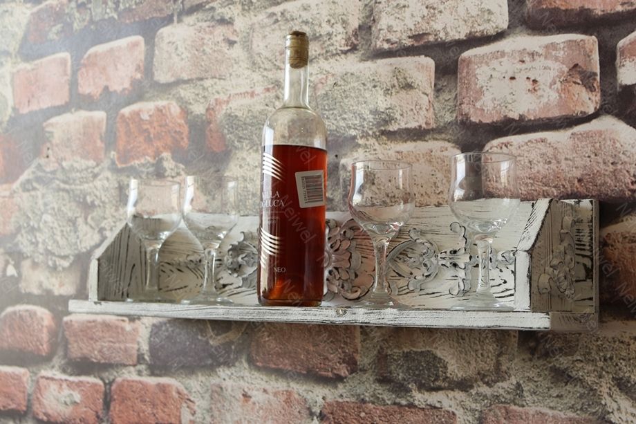 Neiwel Vintage Duen Nio Eskitme Beyaz Bar Raf