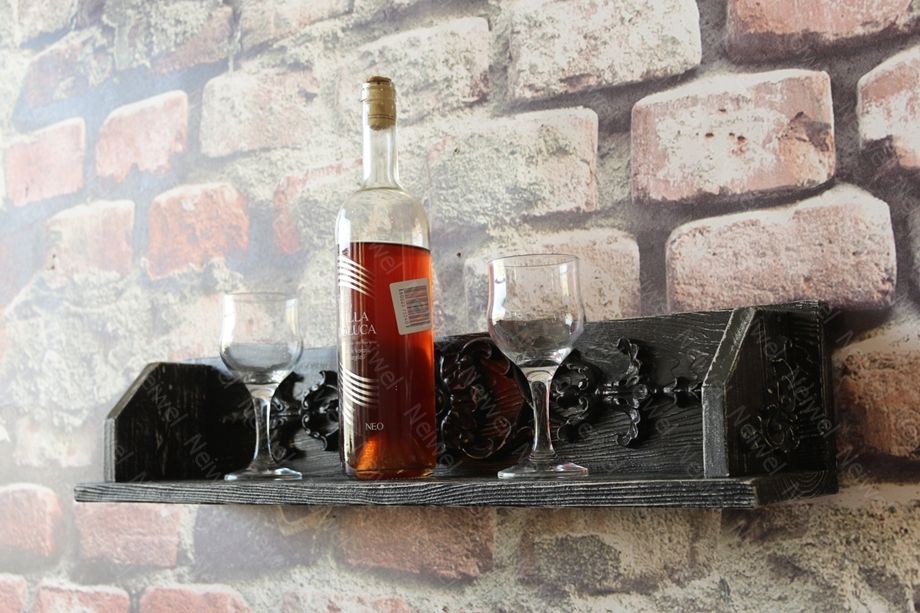 Neiwel Vintage Duen Nio Eskitme Siyah Bar Raf