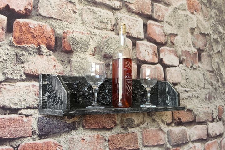 Neiwel Vintage Duen Nio Eskitme Siyah Bar Raf
