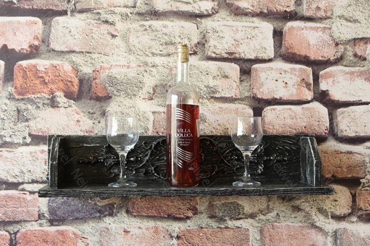 Neiwel Vintage Duen Nio Eskitme Siyah Bar Raf