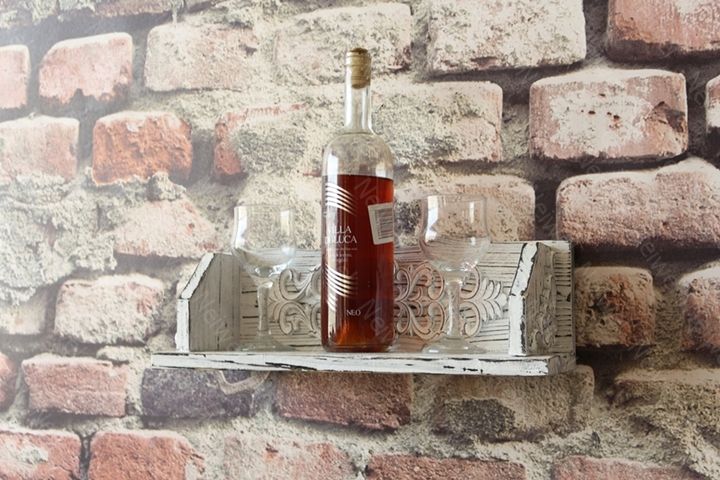 Neiwel Vintage Elsa Mina Eskitme Beyaz Bar Raf