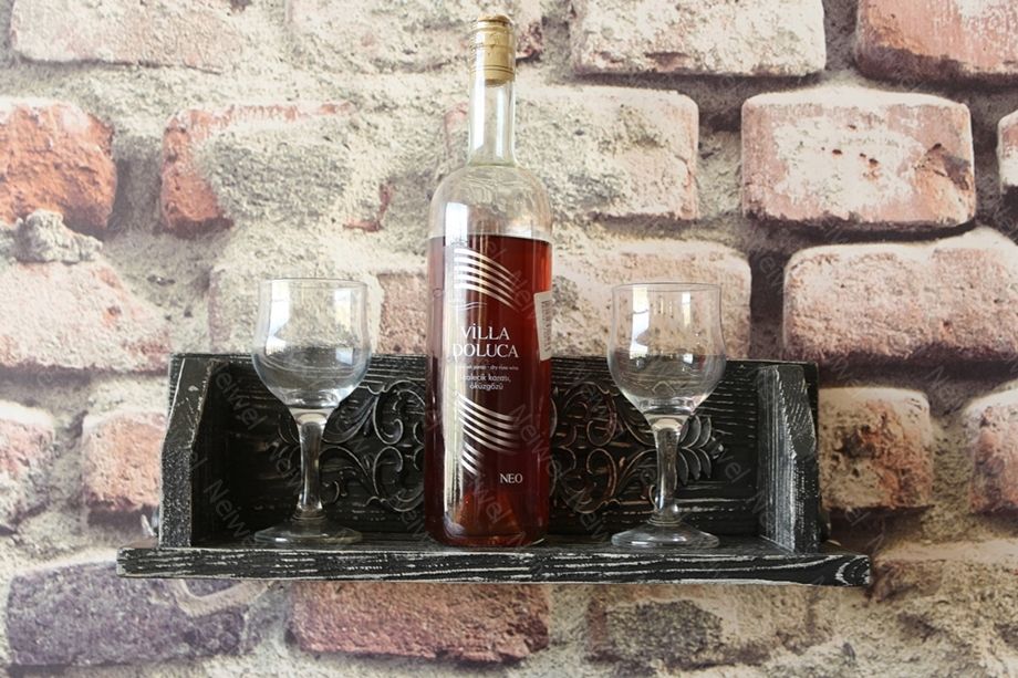 Neiwel Vintage Elsa Mina Eskitme Siyah Bar Raf