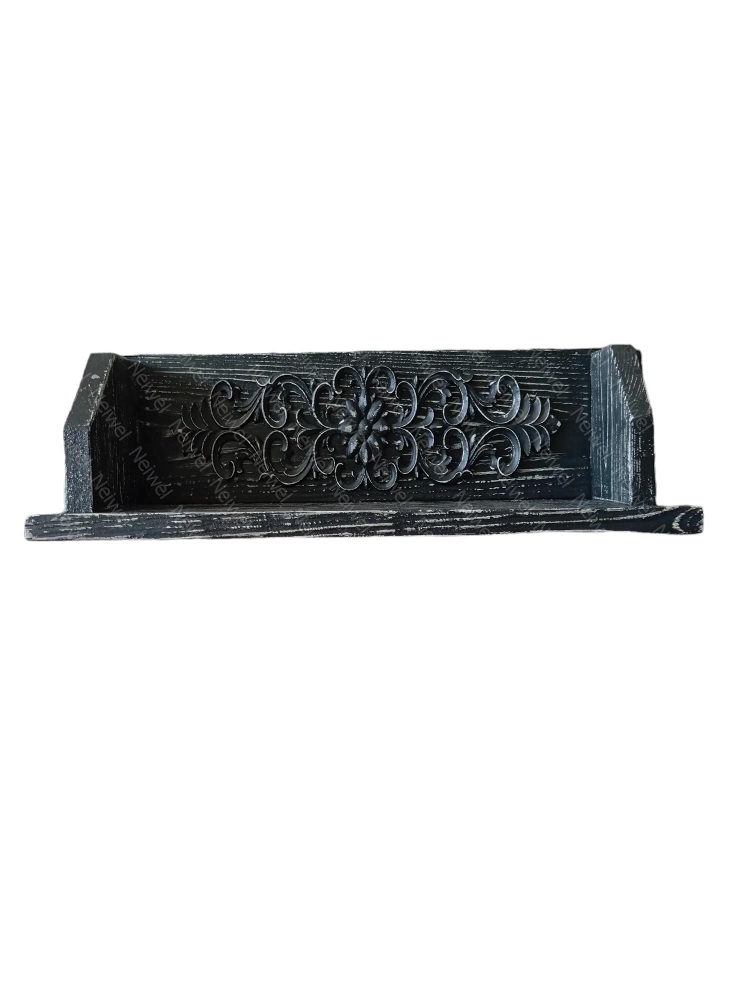 Neiwel Vintage Elsa Mina Eskitme Siyah Bar Raf