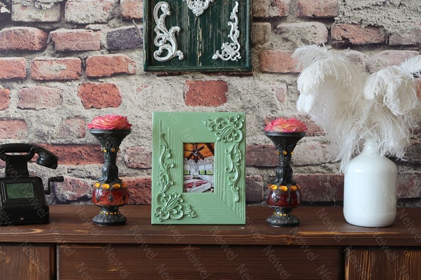 Neiwel Vintage Elsa Yeşil Resim ve Ayna Çerçevesi