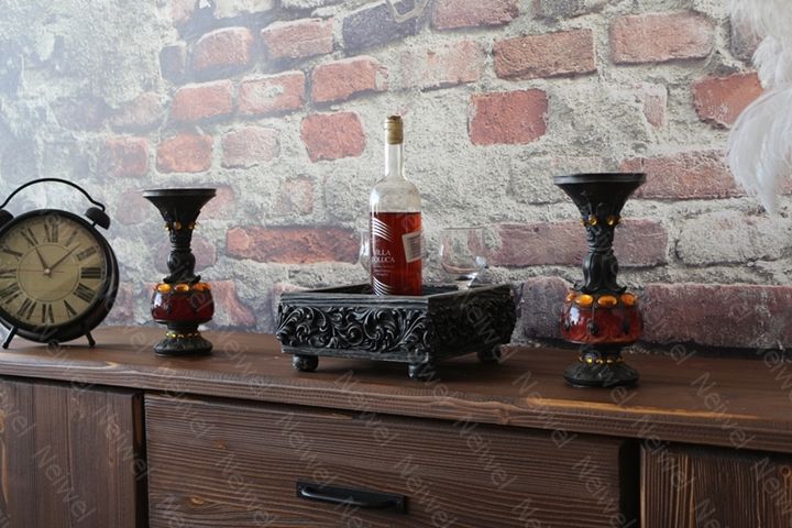 Neiwel Vintage Esna Eskitme Siyah Bar Standı