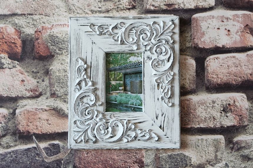 Neiwel Vintage Etna Eskitme Beyaz Resim ve Ayna Çerçevesi