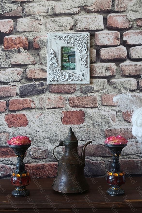 Neiwel Vintage Etna Eskitme Beyaz Resim ve Ayna Çerçevesi