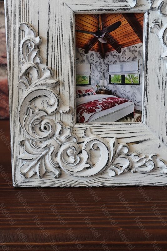 Neiwel Vintage Etna Eskitme Beyaz Resim ve Ayna Çerçevesi