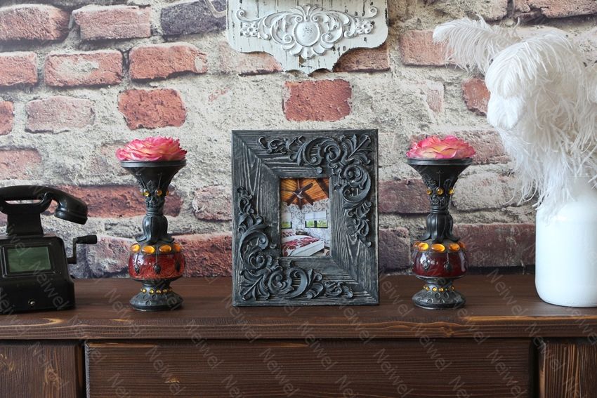 Neiwel Vintage Etna Eskitme Siyah Resim ve Ayna Çerçevesi