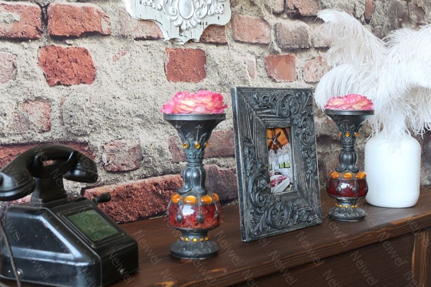 Neiwel Vintage Etna Eskitme Siyah Resim ve Ayna Çerçevesi