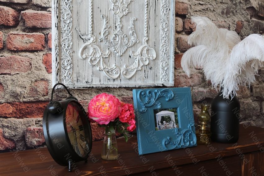Neiwel Vintage Eyna Mavi Resim ve Ayna Çerçevesi