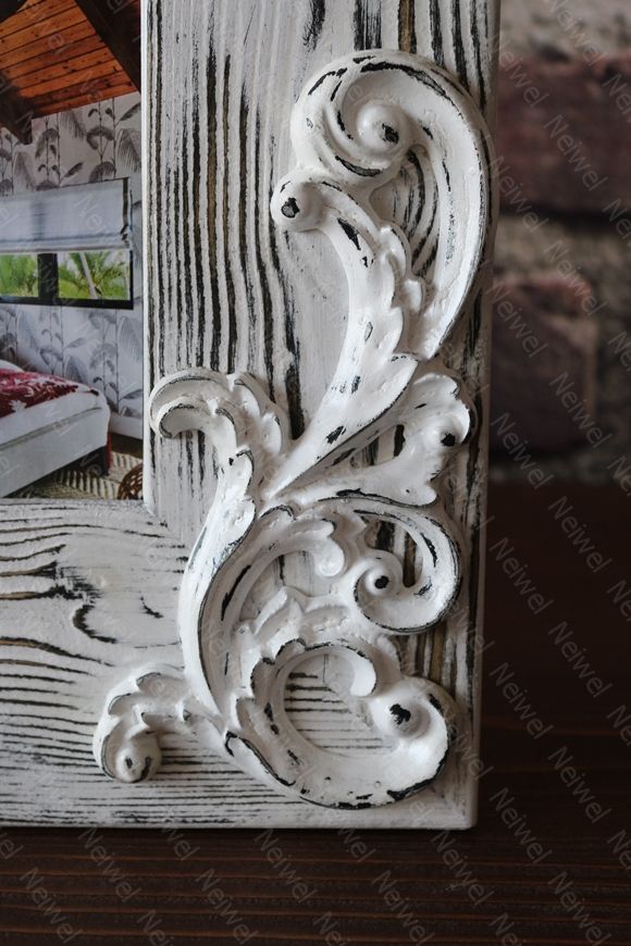 Neiwel Vintage Eyna Eskitme Beyaz Resim ve Ayna Çerçevesi