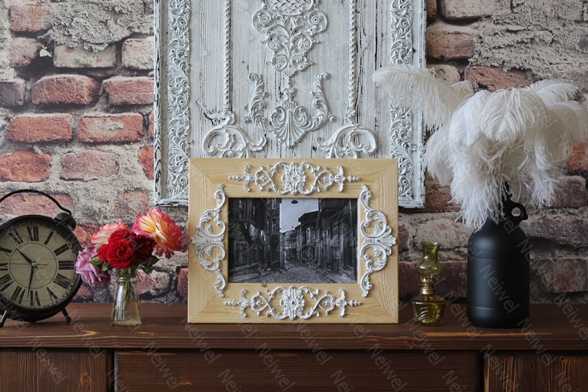 Neiwel Vintage Flora B Naturel Resim ve Ayna Çerçevesi