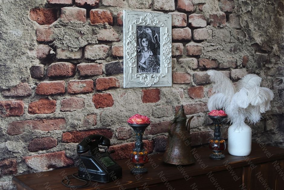 Neiwel Vintage Flora C Eskitme Beyaz Resim ve Ayna Çerçevesi