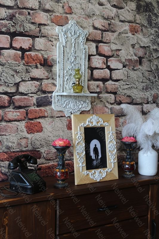 Neiwel Vintage Flora Naturel Resim ve Ayna Çerçevesi