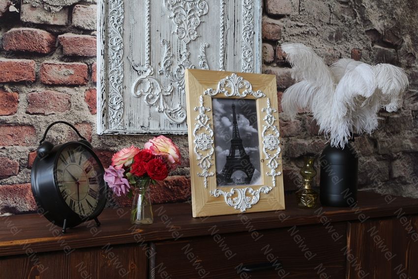 Neiwel Vintage Flora Naturel Resim ve Ayna Çerçevesi