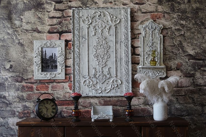 Neiwel Vintage Liva Eskitme Beyaz Stand Raf