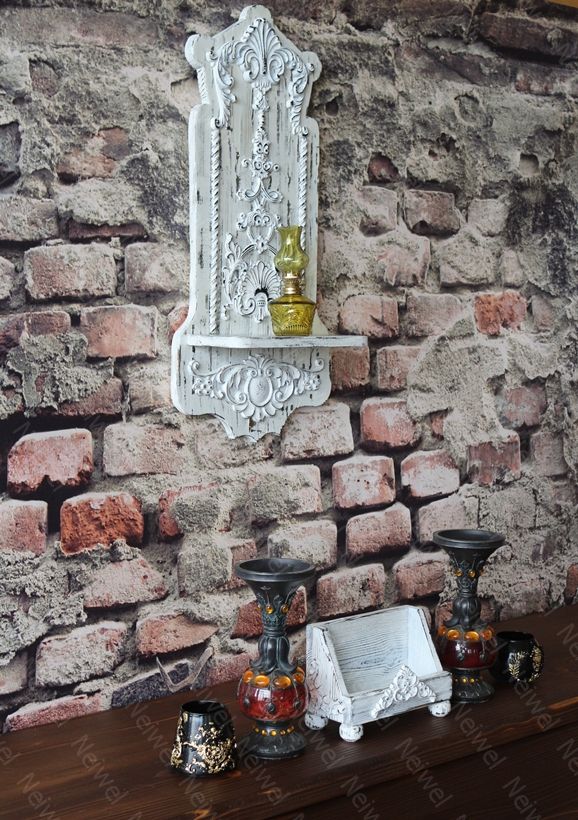 Neiwel Vintage Liva Eskitme Beyaz Stand Raf
