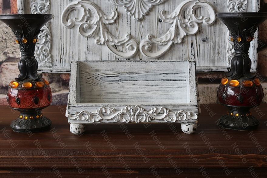 Neiwel Vintage Loa Eskitme Beyaz Stand Raf